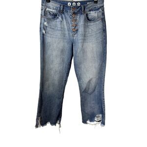 REWASH Women's High Rise Vintage Reunion Distressed Denim Jeans Blue Size 7/28